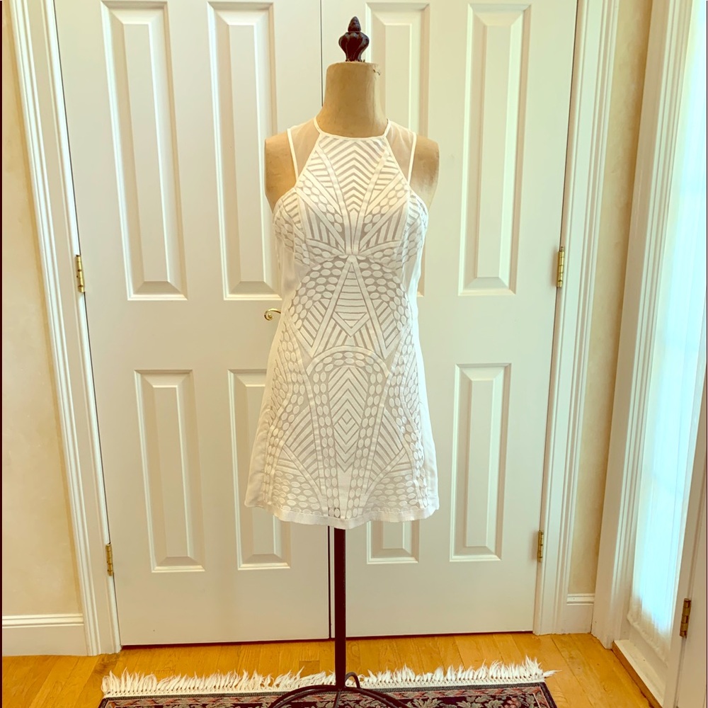 Pretty patterned soft white dress
